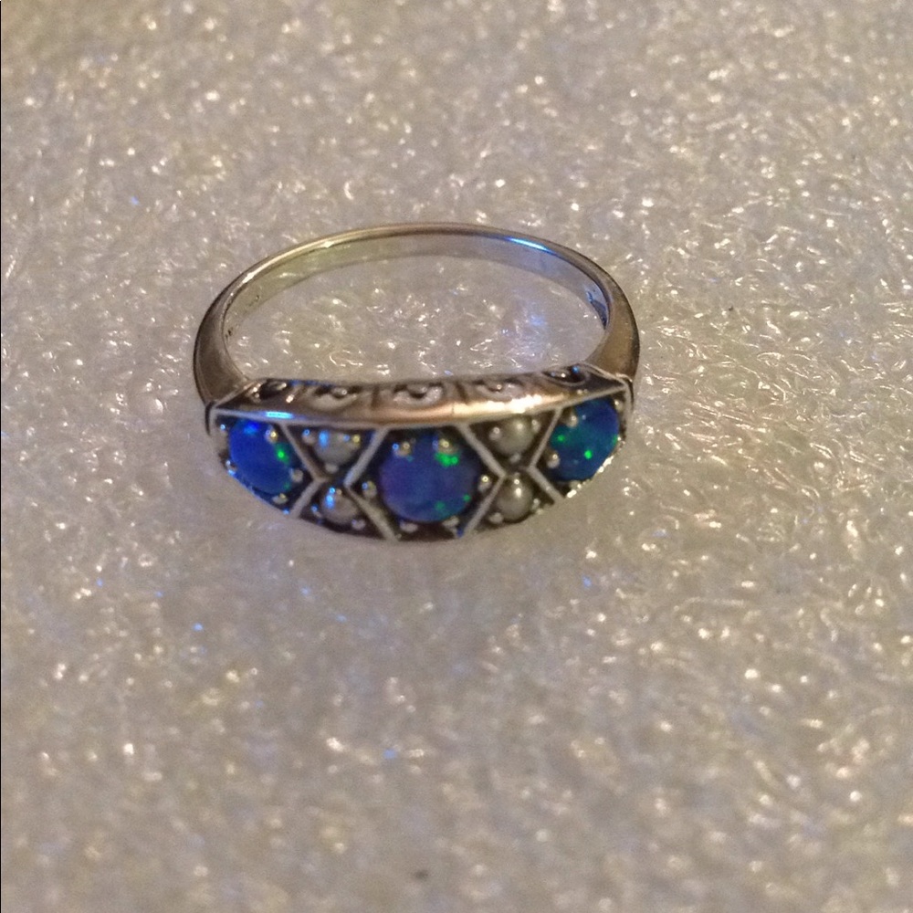Art Deco 925 opal ring